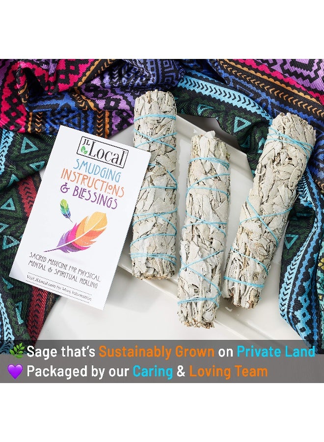 JL Local 6" 3 Pack White Sage Smudge Sticks | 6-inch Large Wanderlust Smudging Wand Incense Stick for Cleansing, Purifying, Healing, Meditation, Yoga, Blessing New Home (3 Pack) - Image 5